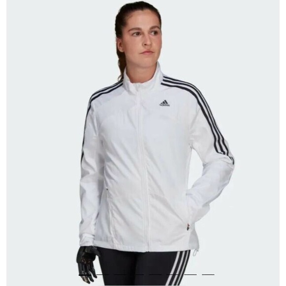 adidas Jackets & Blazers - White Adidas Marathon Jacket - Large